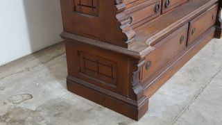 Antique American Victorian 2 Door Bookcase Cabinet 8