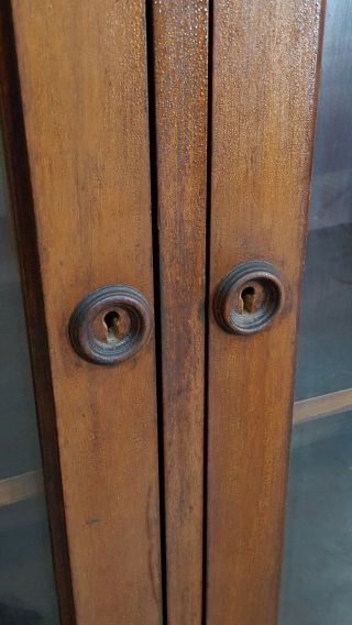 Antique American Victorian 2 Door Bookcase Cabinet 9