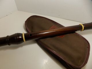 Vintage German HERMANN MOECK CELLA Professional Wood Recorder W/ Case 6