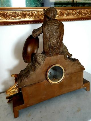Large Antique French Gilt Bronze Mantel Clock Ormolu 19th century 5