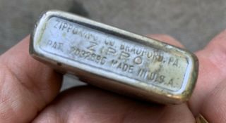 Vintage Zippo Lighter - 3 Barrel Pat 2032695 4