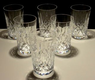 6 Vintage Waterford Crystal Lismore 12 Oz.  Tumbler Glasses 5 1/8 "