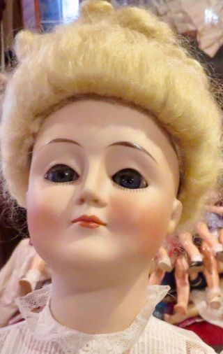 Antique 20 " German Bisque Rare Closed Mouth 172 Gibson Girl Kestner Lady Doll