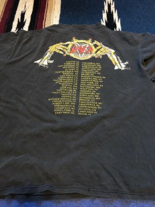 Slayer Vintage 1991 Tour Shirt XL Metallica Megadeth Obituary Bolt Thrower Satan 2