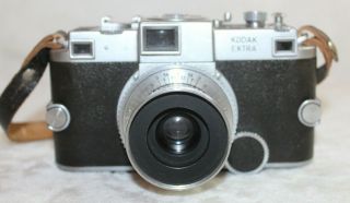 RARE Kodak Ektra RANGEFINDER CAMERA Ektar 50mm 3.  5 Lens CASE NEAR 5