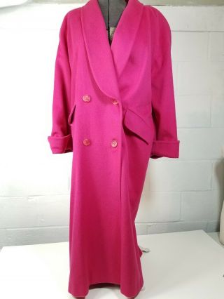 Christian Dior Vintage Pink Coat 1980s Size 8 Long Coat