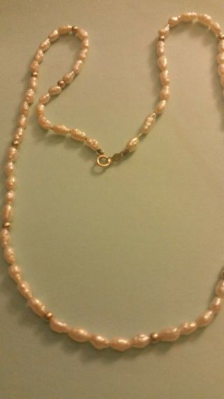 Vintage 14k Gold Fresh Water Pearl Necklace