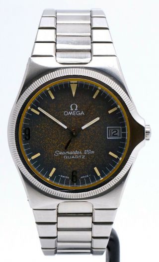 Ω Ω OMEGA Seamaster 120m Quartz 1337 Vintage Tropical Dial 1980 ' s Wristwatch Ω Ω 2