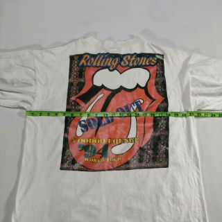 VTG 90s 1994 Rolling Stones Voodoo Lounge World Tour MED/LARGE Spiked Tongue 3