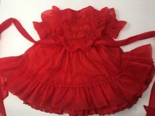 Vintage Lady Lovely Girls Dress Frilly Lace Red Full Skirt RARE 2T - 3T Pageant 2