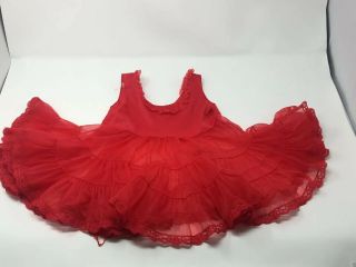 Vintage Lady Lovely Girls Dress Frilly Lace Red Full Skirt RARE 2T - 3T Pageant 7