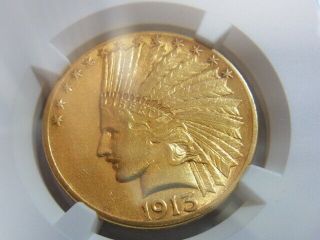 NGC 1913 AU53 Rare US $10 Indian Head MS 61 Gold Eagle Ten Dollar Coin 4