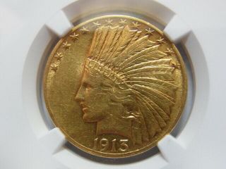 NGC 1913 AU53 Rare US $10 Indian Head MS 61 Gold Eagle Ten Dollar Coin 5