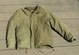 Vintage Ww2 Usn Us Navy N - 1 Deck Jacket Coat Use Size 42