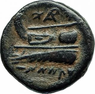 Arados In Phoenicia Authentic Ancient 206bc Greek Coin Tyche Galley Ship I75767