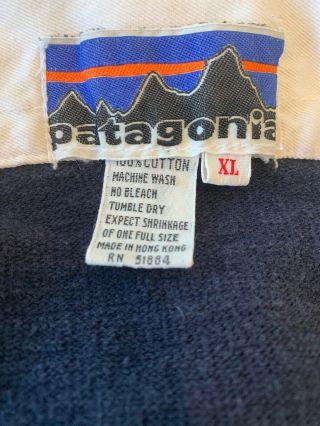 Rare Vintage Label Patagonia Rugby LS Shirt XL Blue. 2