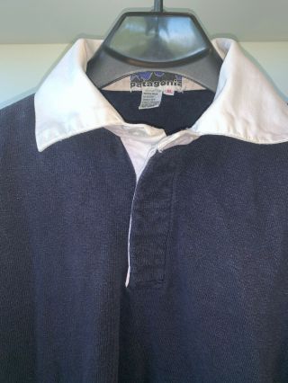 Rare Vintage Label Patagonia Rugby LS Shirt XL Blue. 3