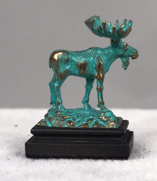 Daniel Kronberg Dpk Bronze Dollhouse Miniature Sculpture - Moose 1994