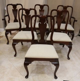 Mahogany Queen Anne Dining Chairs - Set Of 6 - Henkel Harris