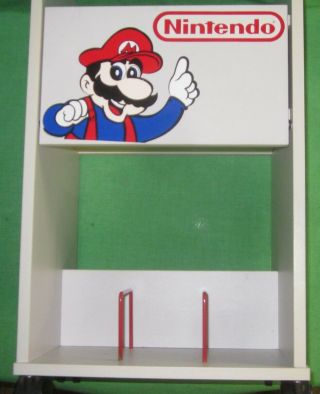 Vintage Nintendo Storage Display Cabinet With Wheels 1989 Mario