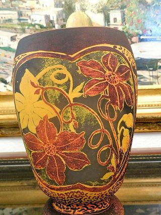 Magnificent Estate Rare Daum Nancy Signed Cameo Glass Vase - [$5,  350 Retail] 3