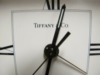 TIFFANY & CO Brass Desk Clock Vintage Square Alarm Swiss Made Paperweight Mantle 2