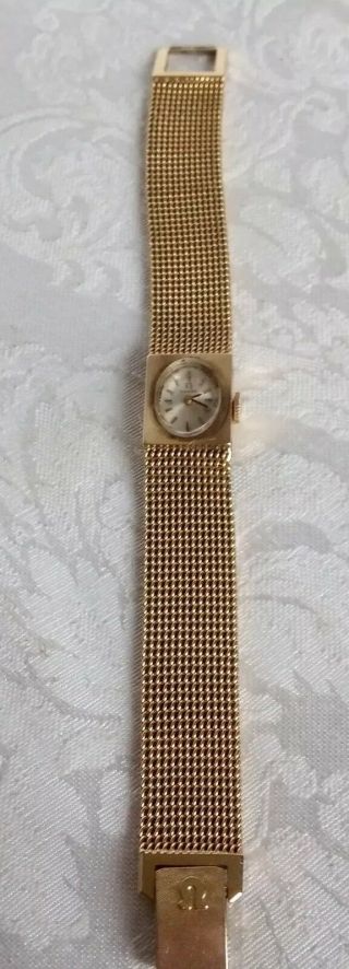 Vintage Omega 14k Solid Yellow Gold Ladies Wind Up Wrist Watch 34 G