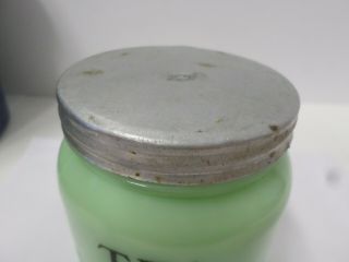 Vintage Jadite Jadeite Glass Tea Jar Canister 2115 - 6 Ribbed with Lid 5