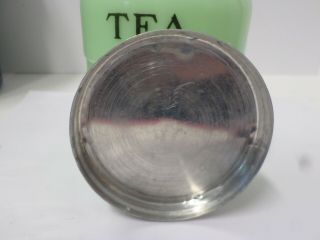 Vintage Jadite Jadeite Glass Tea Jar Canister 2115 - 6 Ribbed with Lid 7