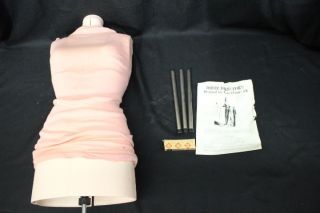 Vintage Dritz Adjustable Female Torso Dress Form 696 Pink Mannequin Size A,  Box