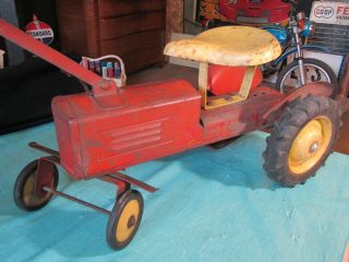 Rare Vintage Pedal Tractor Push Pull Action