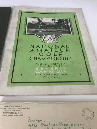 Vintage Golf Memorabilia / 35th National Amateur Championship Program / 1931 5