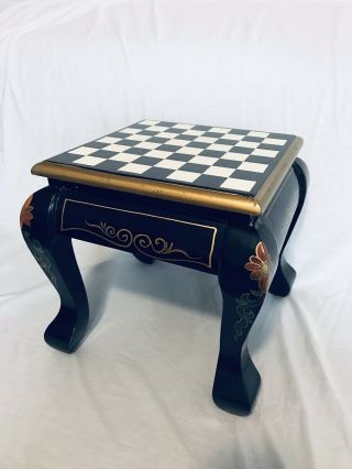 Wooden Chess Checkers Mini Table Antique Vintage Handmade Victorian Style