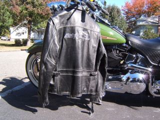 Harley Davidson Leather Jacket Old Skool Panhead Vintage Large