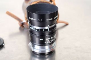 Nippon Kogaku Nikkor P Nikon Rangefinder 85mm f/2 Black “EP” RARE caps hood case 6