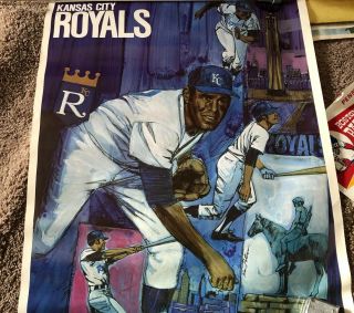 Vintage 1969 Kansas City Royals 24 By 36 Inch Poster,  Very Rare Poster