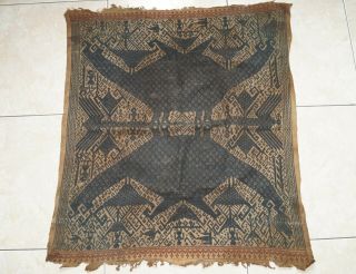 Large Blue Red Tampan Ceremonial Ship Cloth Lampung Indonesia D