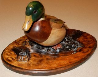 Tom Taber John Fairfield Vintage Mallard Duck Wood Carved Duck Decoy Read