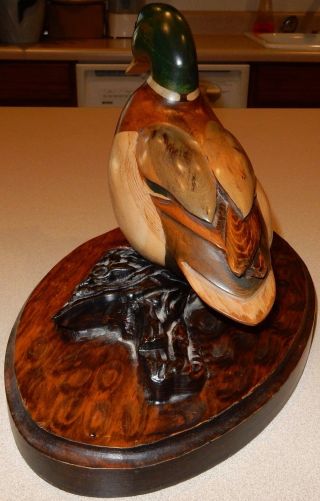 Tom Taber John Fairfield Vintage Mallard Duck Wood Carved Duck Decoy READ 3