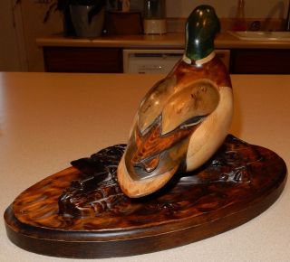 Tom Taber John Fairfield Vintage Mallard Duck Wood Carved Duck Decoy READ 4