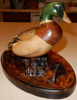 Tom Taber John Fairfield Vintage Mallard Duck Wood Carved Duck Decoy READ 6
