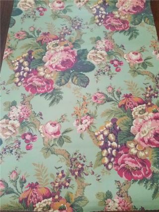 6 Double Rolls Vintage Hand Painted Look Matt Floral French Cottage Wallpaper