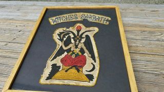 Vintage Framed Outlaw Biker Motorcycle Club Rocker Chain Stitch Patch Satan