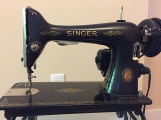 Vintage 1951 Singer Electric Sewing Machine W Foot Pedal Ak038310
