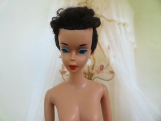 Vintage Barbie 4 brunette ponytail solid tm body TLC 3