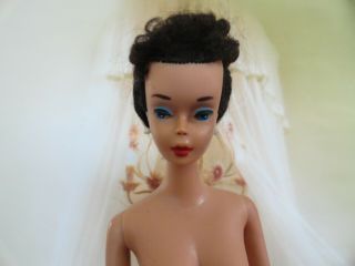 Vintage Barbie 4 brunette ponytail solid tm body TLC 5