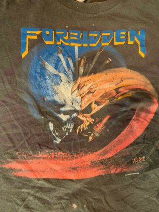 Vtg 1989 Forbidden - Forbidden Evil World Tour Concert T Shirt Rare Thrash Metal