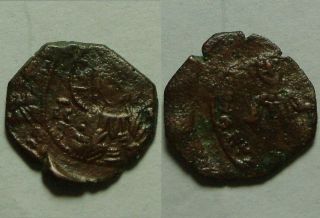 Rare Ancient Byzantine Coin Andronicus I Mary 1183ad Half Tetarteron