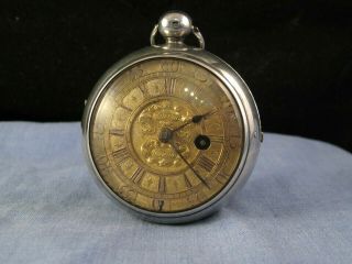 Antique English Georgian Pocket Watch Verge Fusee Silver Jno Morgan