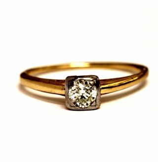14k Yellow Gold.  24ct Si2 H Round Diamond Vintage Engagement Ring 1.  6g Estate